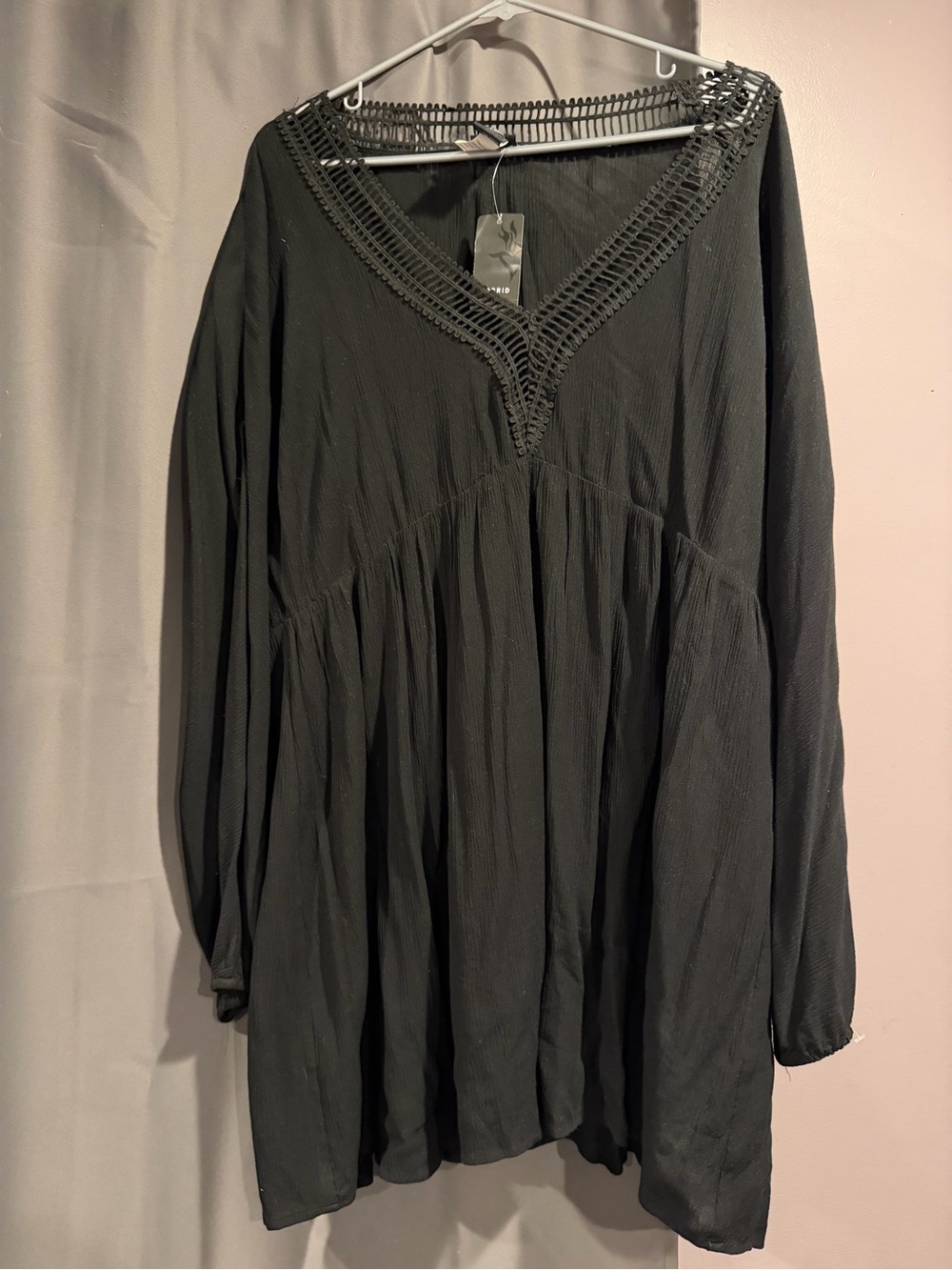 torrid Black Crochet Trim V-Neck cover up dress